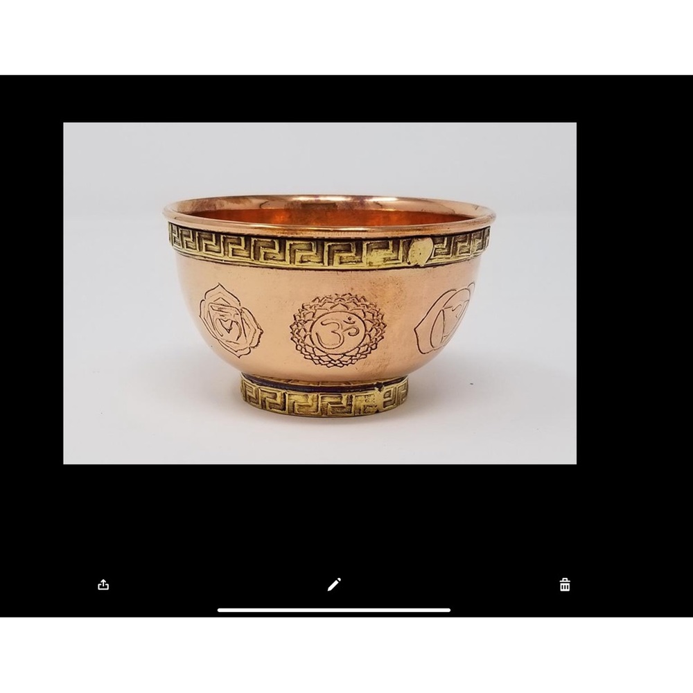 Tibetan Symbol Copper Bowl 3”